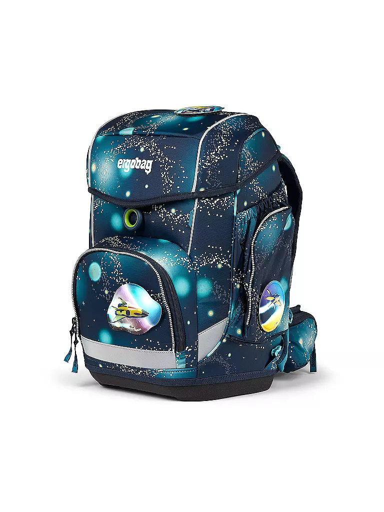 ERGOBAG | Schultaschenset 5tlg CUBO Galaxy Glow - RaumfahBär | dunkelblau