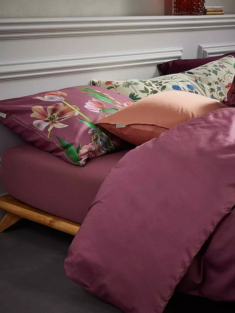 ESSENZA | Satin-Bettwäsche ELOISE 70x90cm/140x200cm Mauve  | beere