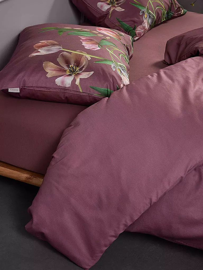 ESSENZA | Satin-Bettwäsche ELOISE 70x90cm/140x200cm Mauve | petrol