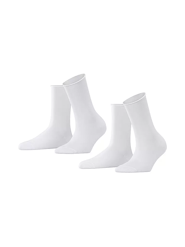 FALKE | Happy Socken 2er Pkg white | weiss