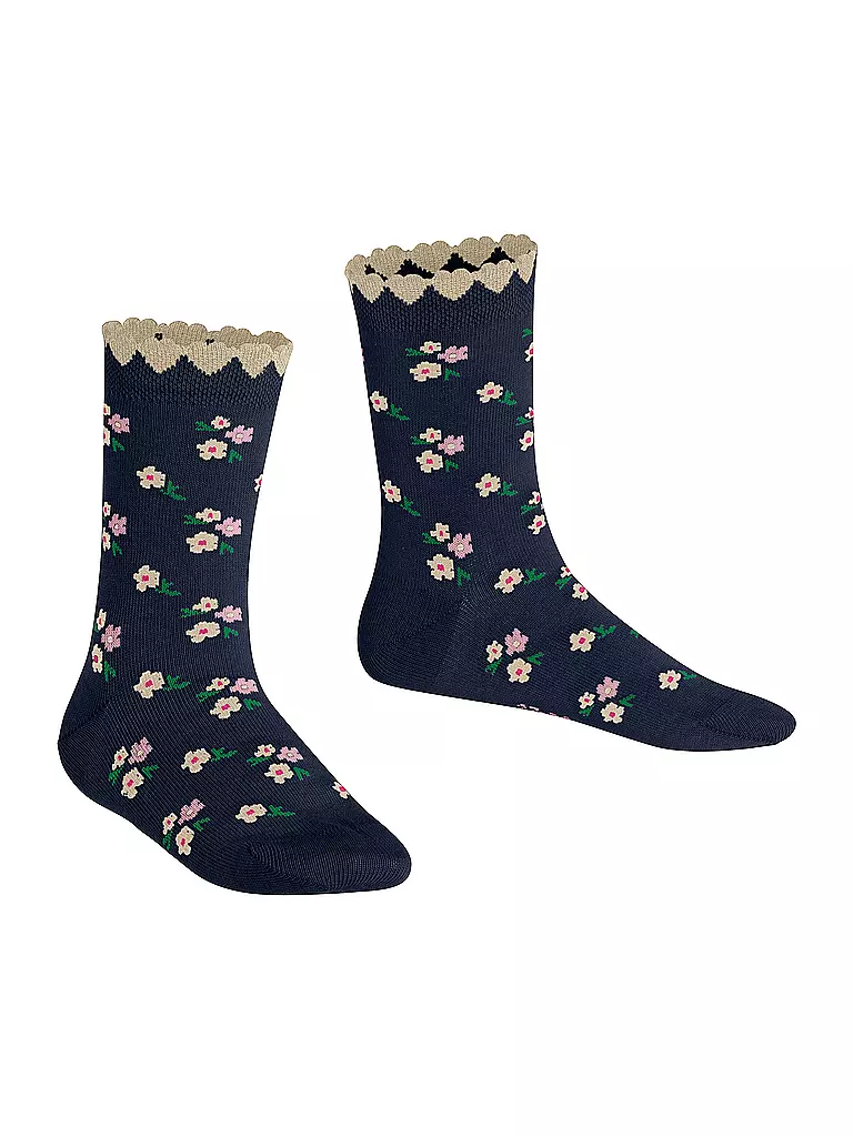 FALKE | Mädchen Socken DITSY FLOWERS space blue | rot