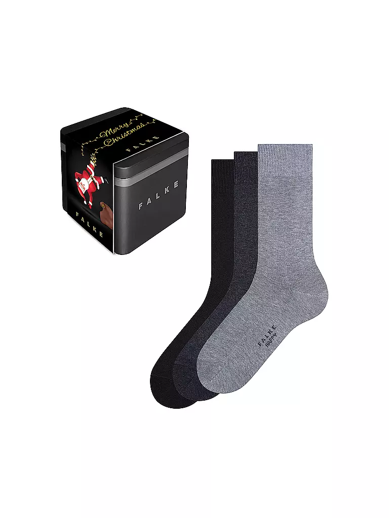 FALKE | Socken 3er Pkg HAPPY GIFTBOX sortiment | grau