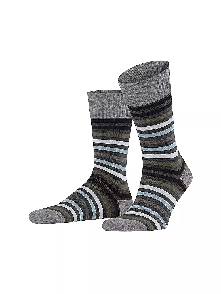 FALKE | Socken TINTED STRIPE asphalt mel | hellgrau