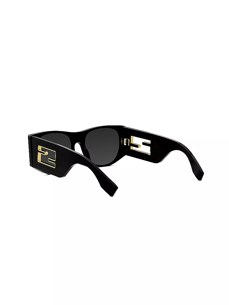 FENDI | Baguette schwarze ovale Sonnenbrille | schwarz