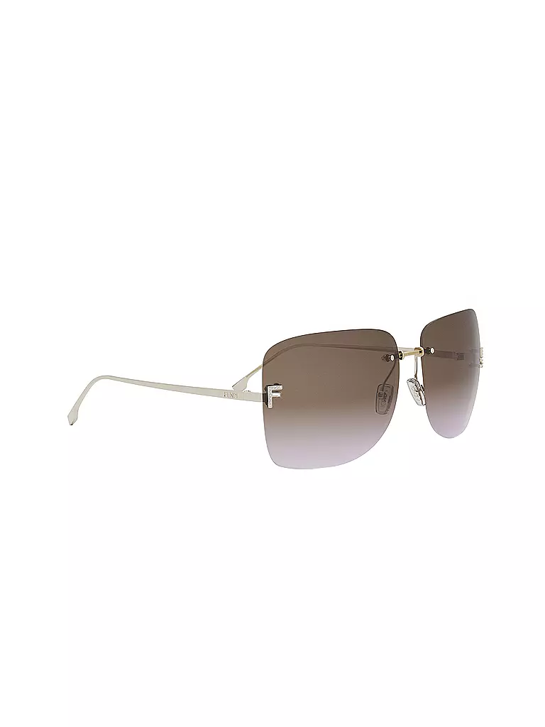 FENDI | FENDI First Crystal gelbe eckige Sonnenbrille | gold