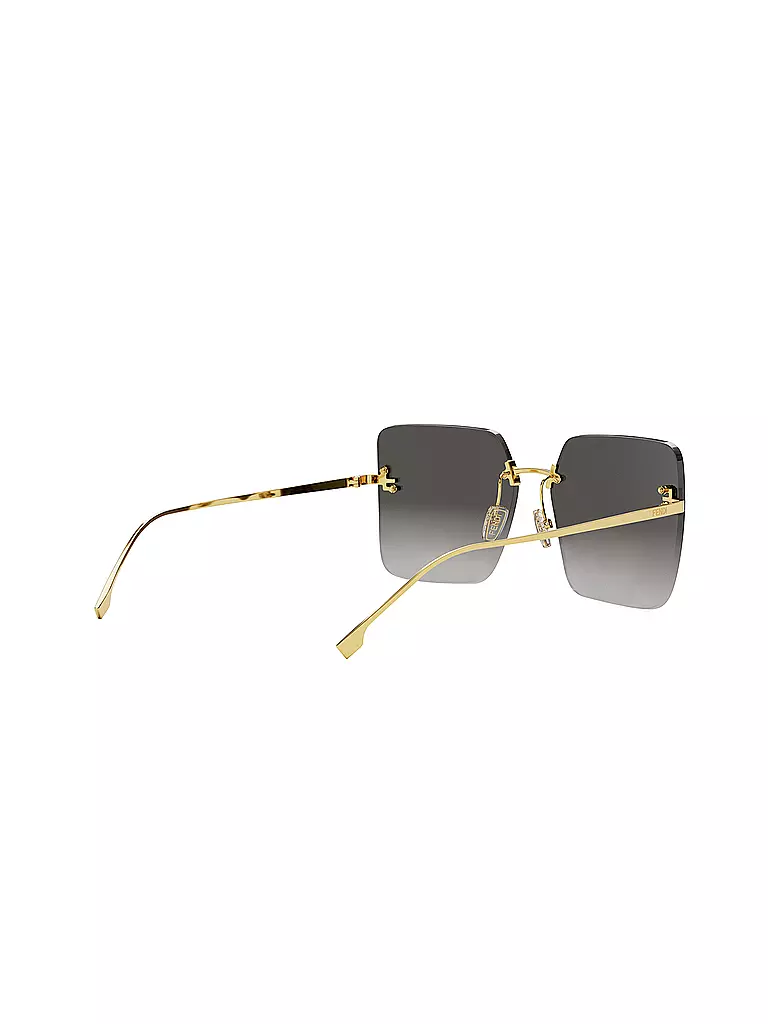 FENDI | FENDI First Crystal goldene eckige Sonnenbrille | gold