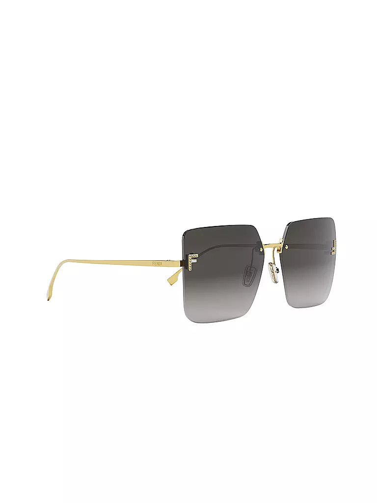 FENDI | FENDI First Crystal goldene eckige Sonnenbrille | gold