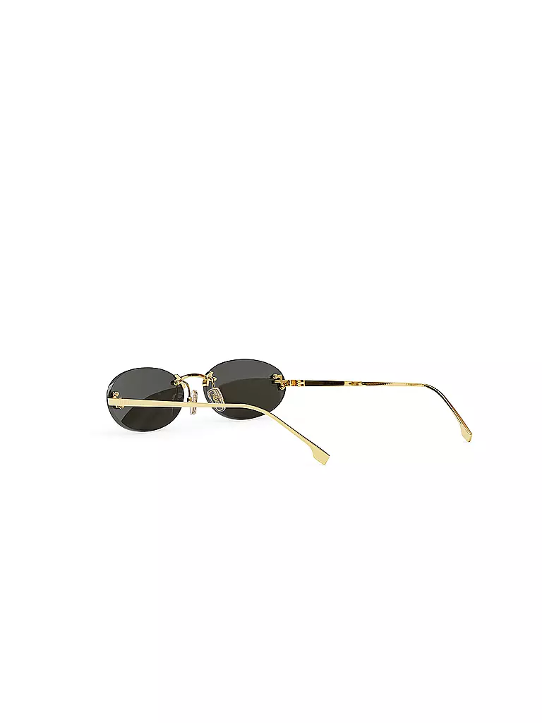 FENDI | FENDI First Crystal goldene ovale Sonnenbrille | gold