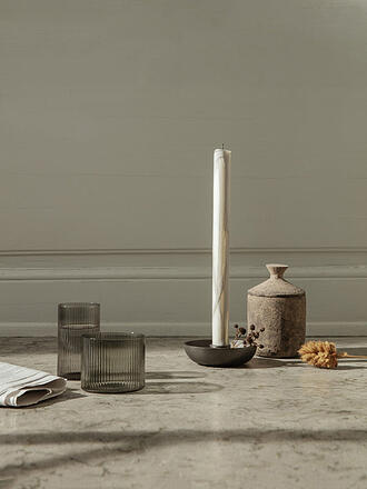 FERM LIVING | Glas 4-er SEt RIPPLE Smoked Grey