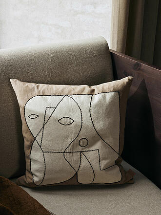 FERM LIVING | Kissen FIGURE CUSHION 50x50 Taupe White 