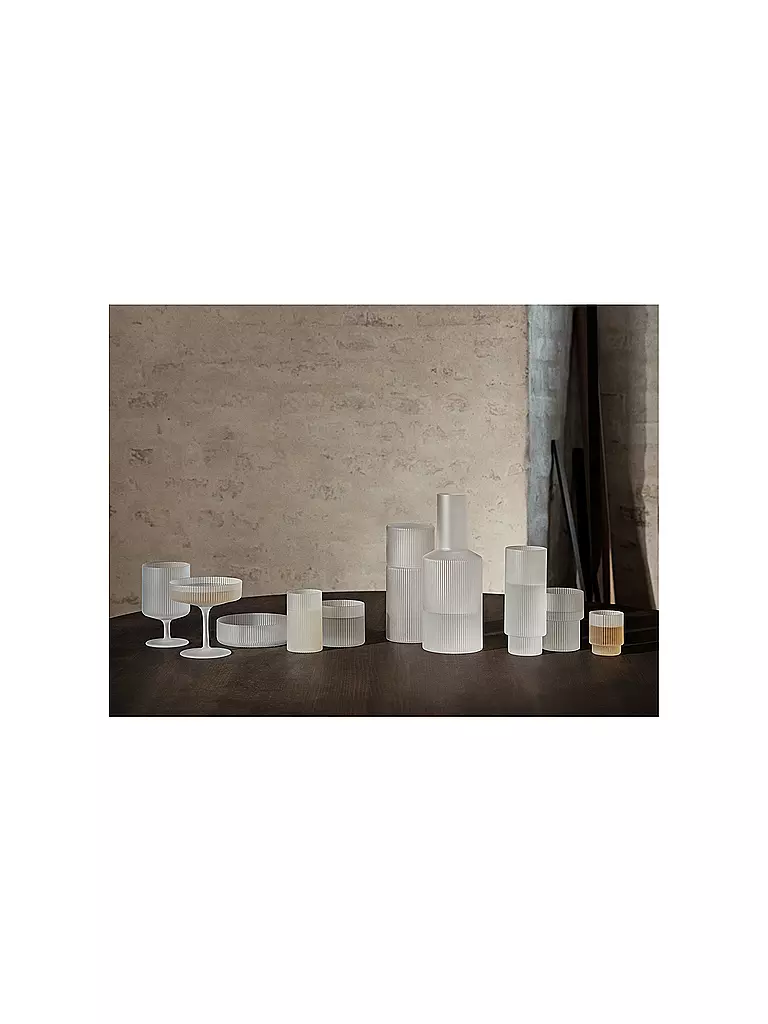 FERM LIVING | Champagnerschalen 2er Set RIPPLE Forest | weiss