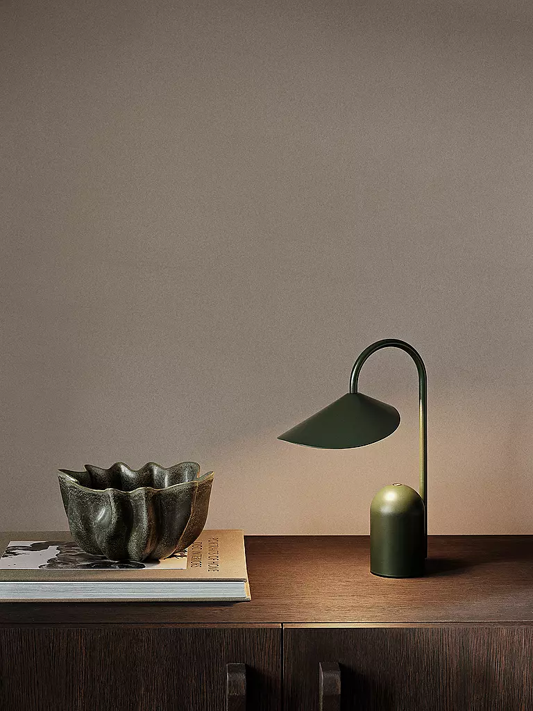 FERM LIVING | Keramik Schale NIUM 22cm Dark Sage | dunkelgrün