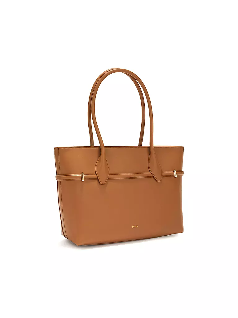 FURLA | Ledertasche - Shopper GOCCIA Large | camel