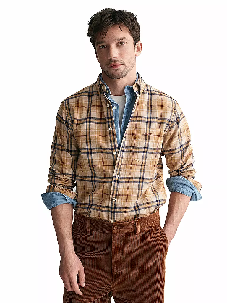 GANT | Flanellhemd  | senf