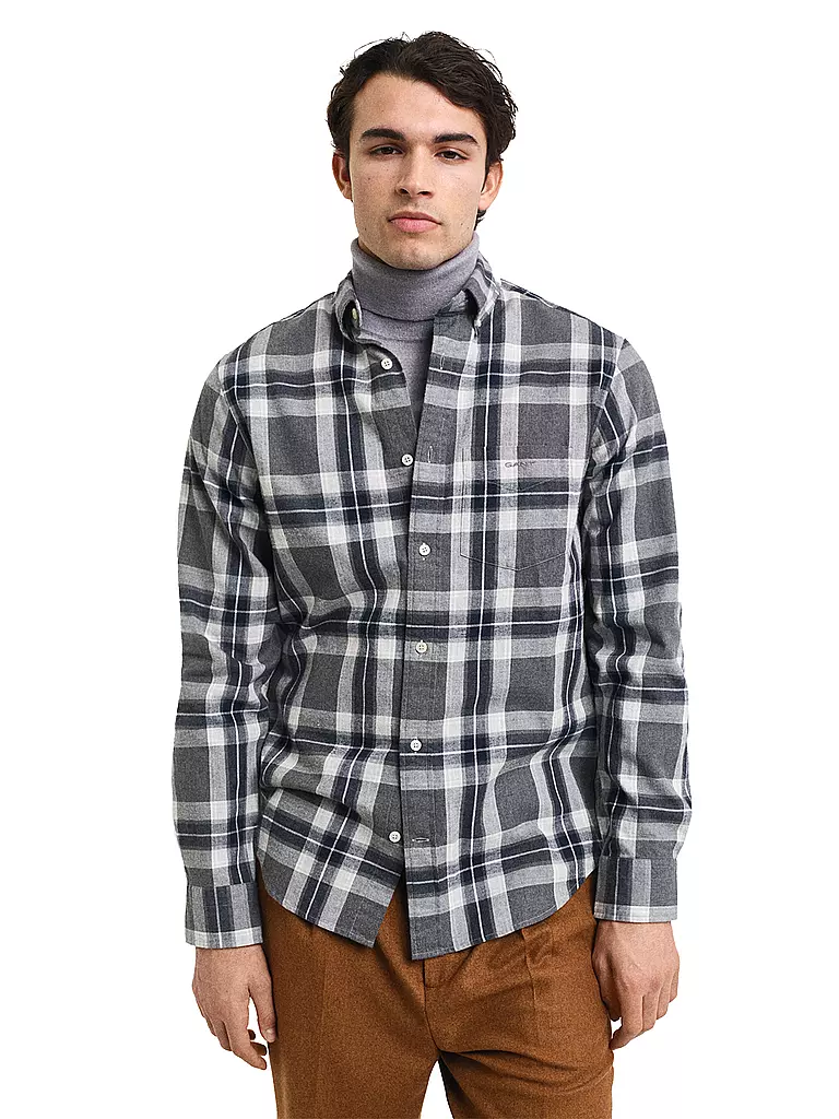 GANT | Flanellhemd Regular Fit | grau