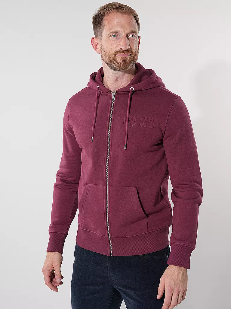 GANT | Kapuzensweatjacke | dunkelrot