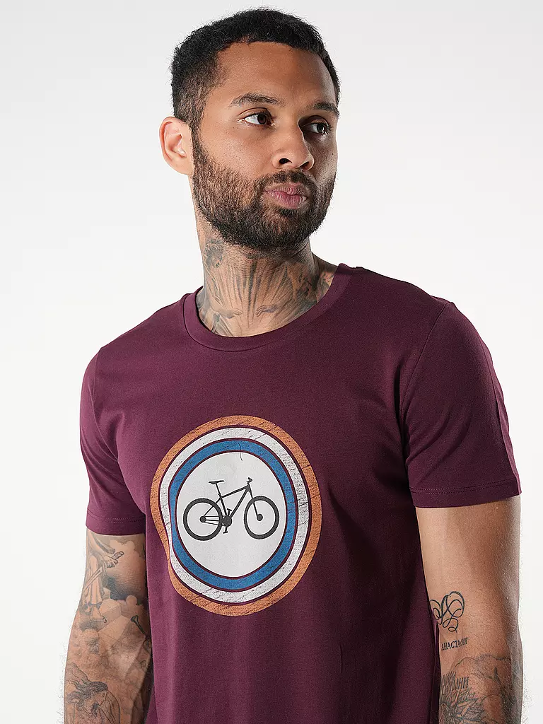 GREENBOMB | T-Shirt GUIDE BIKE TARGET | dunkelrot