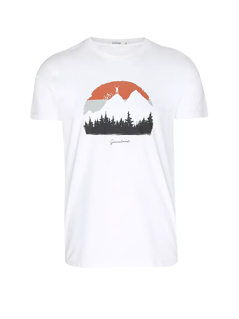 GREENBOMB | T-Shirt GUIDE NATURE FOREST HAPPY | weiss