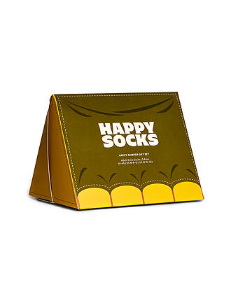 HAPPY SOCKS | Damen Socken 36-40 HAPPY CAMPER 3-er Pkg dark green