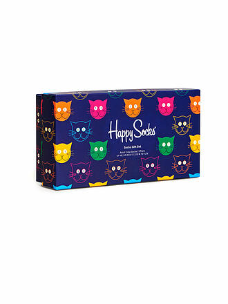 HAPPY SOCKS | Herren Geschenkbox Socken MIXED CATS 3er Pkg. 41-46 navy