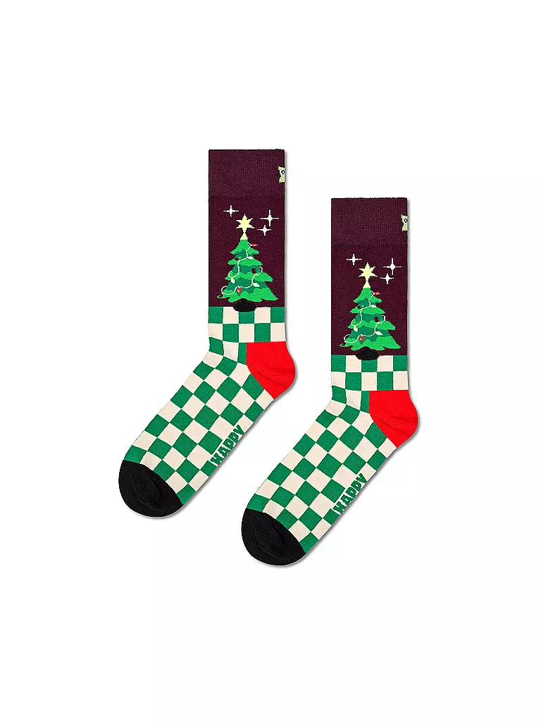 HAPPY SOCKS | Damen Socken CHRISTMAS TREE 36-40 dark red | dunkelrot