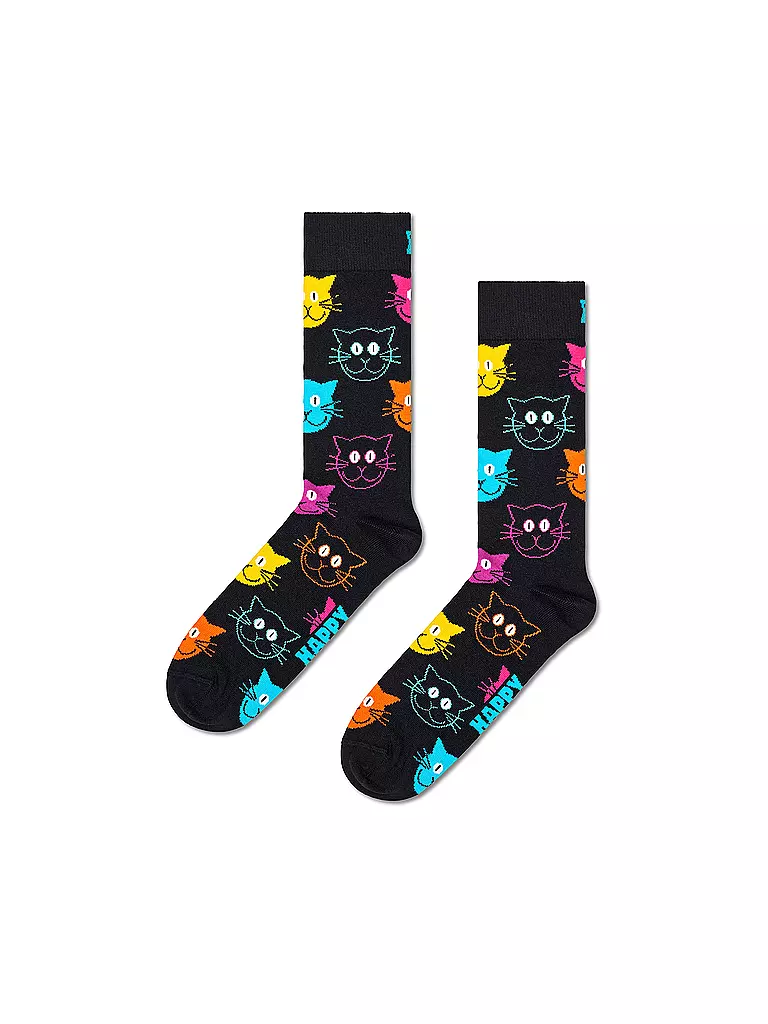 HAPPY SOCKS | Herren Socken CAT black | schwarz