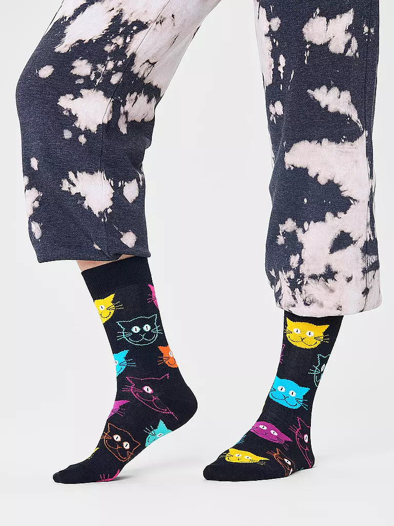 HAPPY SOCKS | Herren Socken CAT black | schwarz