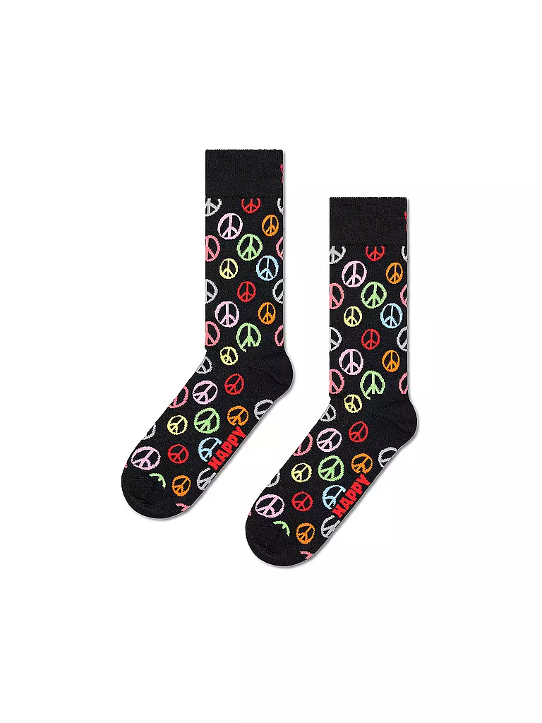 HAPPY SOCKS | Herren Socken PEACE 41-46 black | schwarz