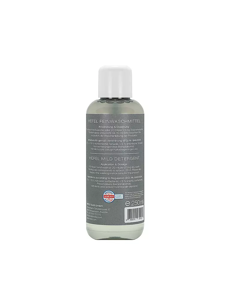 HEFEL | Feinwaschmittel extra für Bettwaren 250ml  | transparent