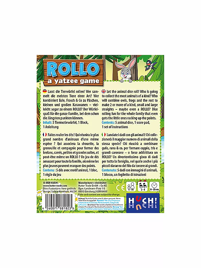 HUCH | Rollo - a yatzee game | keine Farbe