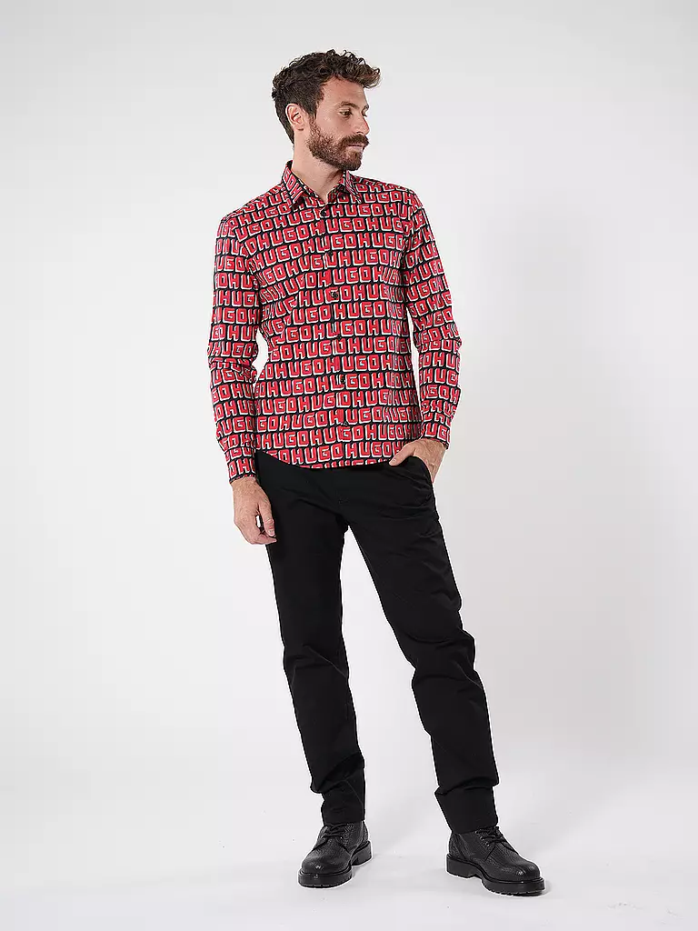 HUGO | Hemd Slim Fit ERMO  | rot