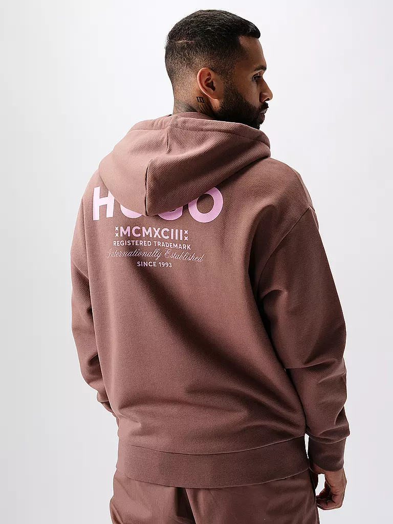 HUGO | Kapuzensweatjacke NARDIMEZ | braun