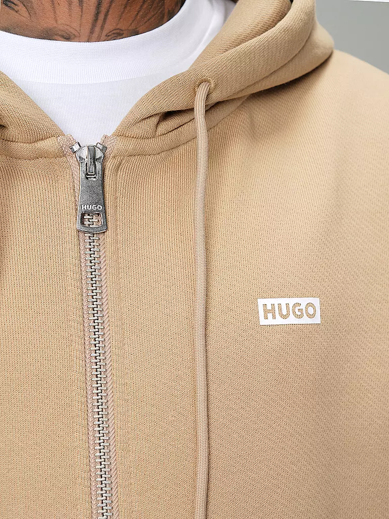 HUGO | Kapuzensweatjacke NARDIMEZ | beige