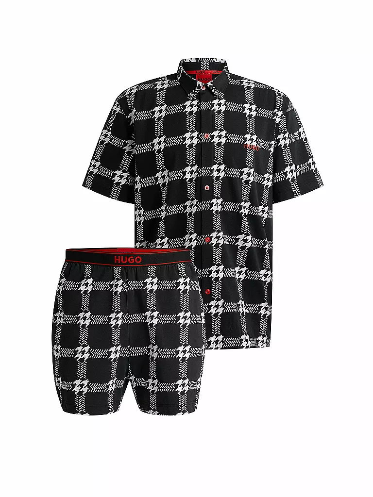 HUGO | Pyjama HOUNDSTOOTH | schwarz