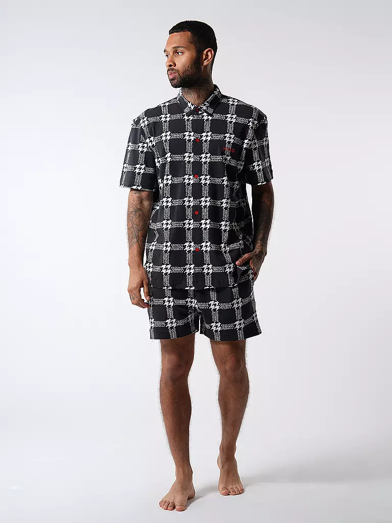 HUGO | Pyjama HOUNDSTOOTH | schwarz