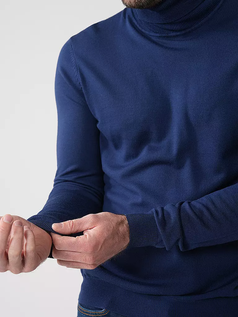 HUGO | Rollkragenpullover SAN THOMAS | blau