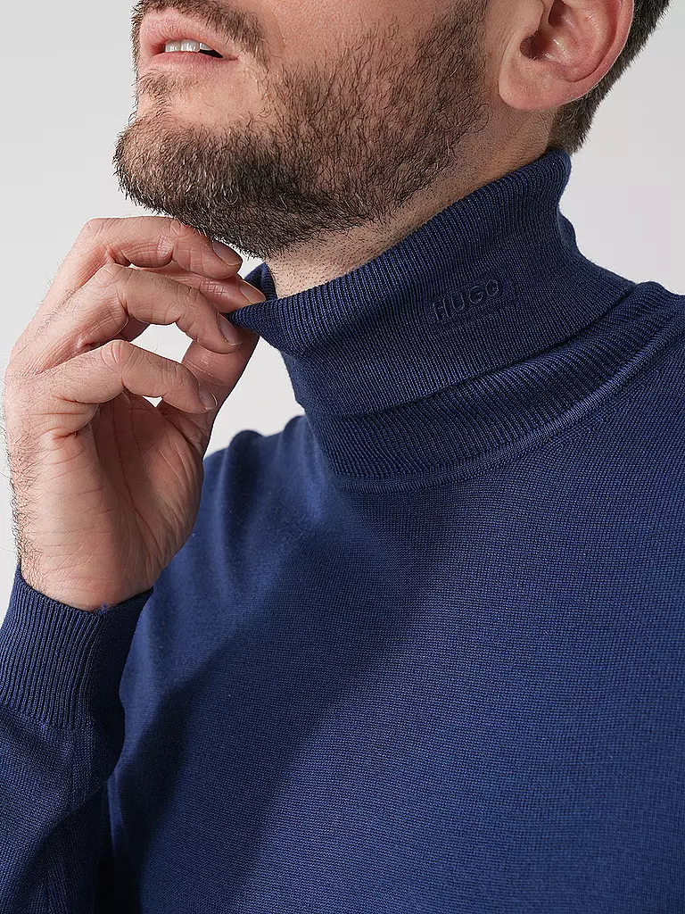 HUGO | Rollkragenpullover SAN THOMAS | blau