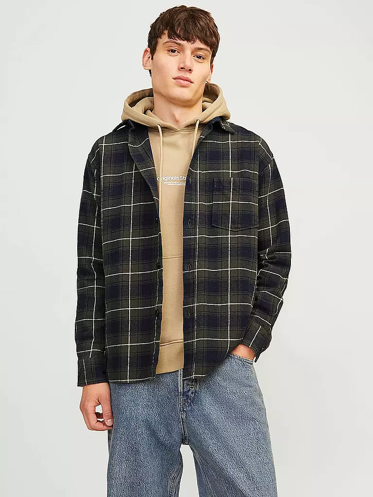 JACK & JONES | Flannelhemd Overshirt JORFREDERIKSBERG | braun