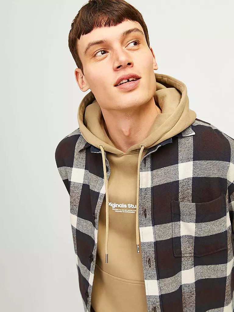 JACK & JONES | Flannelhemd Overshirt JORFREDERIKSBERG | schwarz