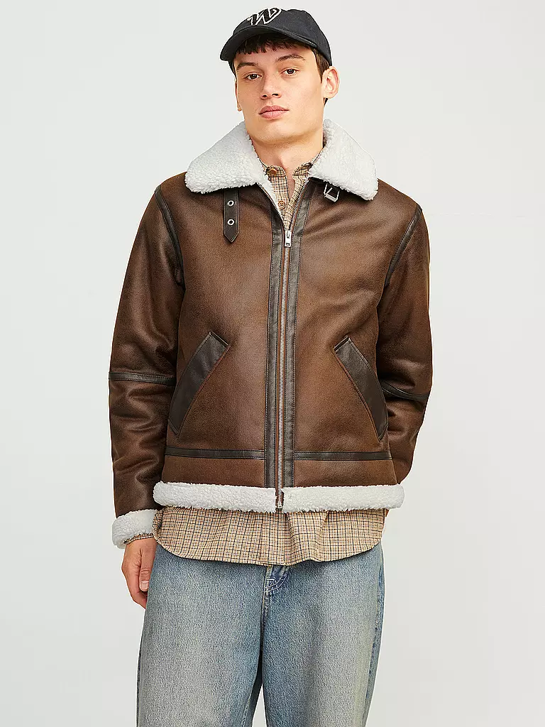 JACK & JONES | Jacke in Shearling-Optik  JORCOLE | braun