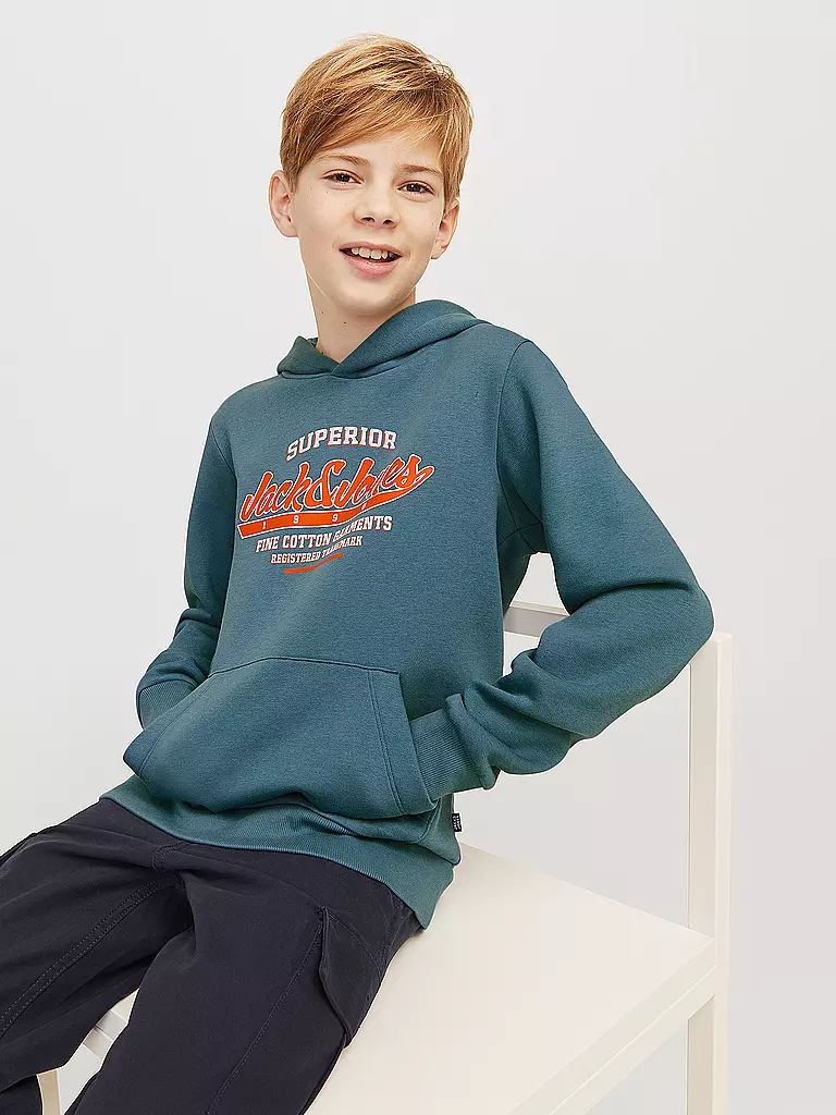 JACK & JONES | Jungen Kapuzensweater - Hoodie JJELOGO | hellgrün