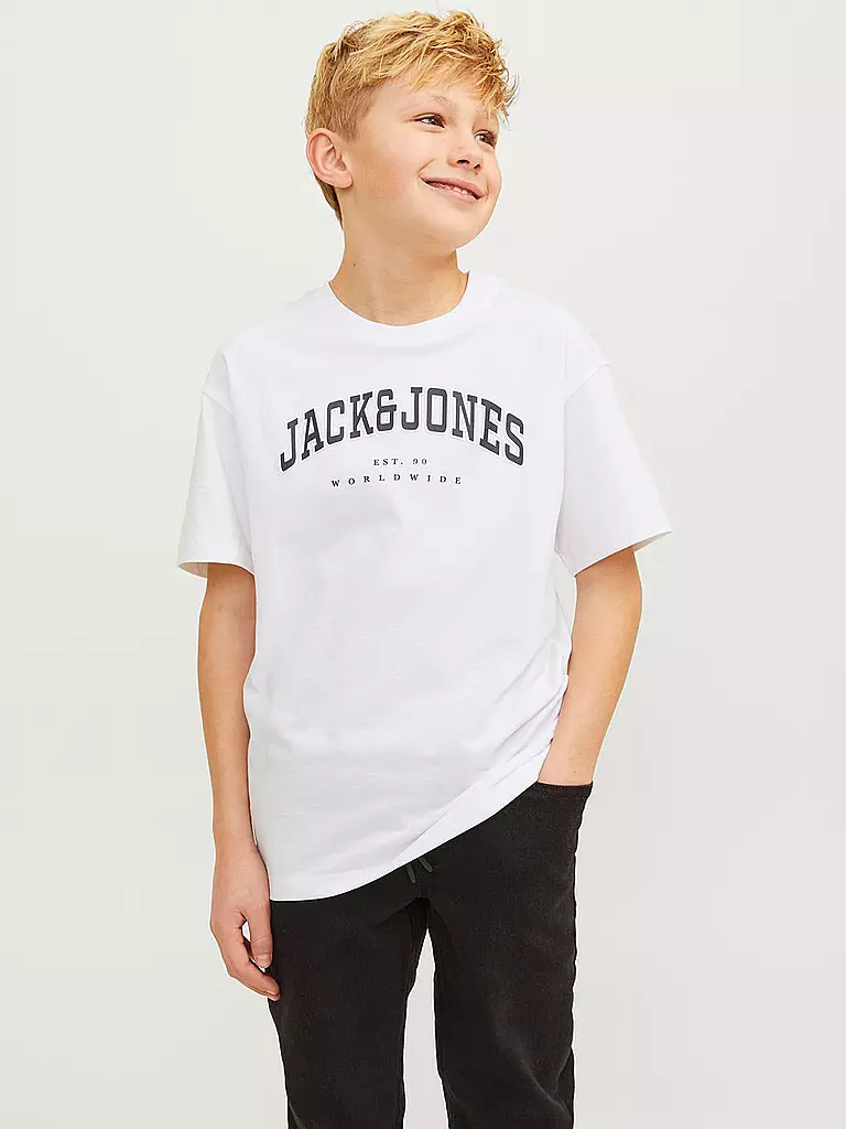 JACK & JONES | Jungen T-Shirt  JJECALEB VARSITY TEE | schwarz