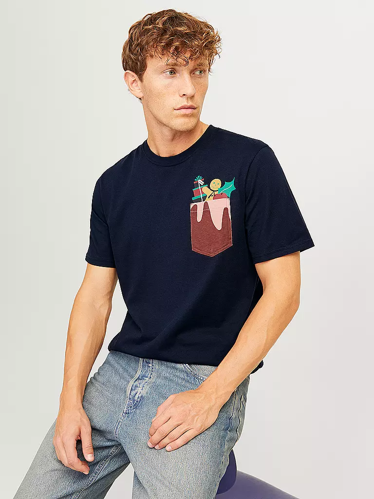 JACK & JONES | T-Shirt JJXMAS | dunkelgrün