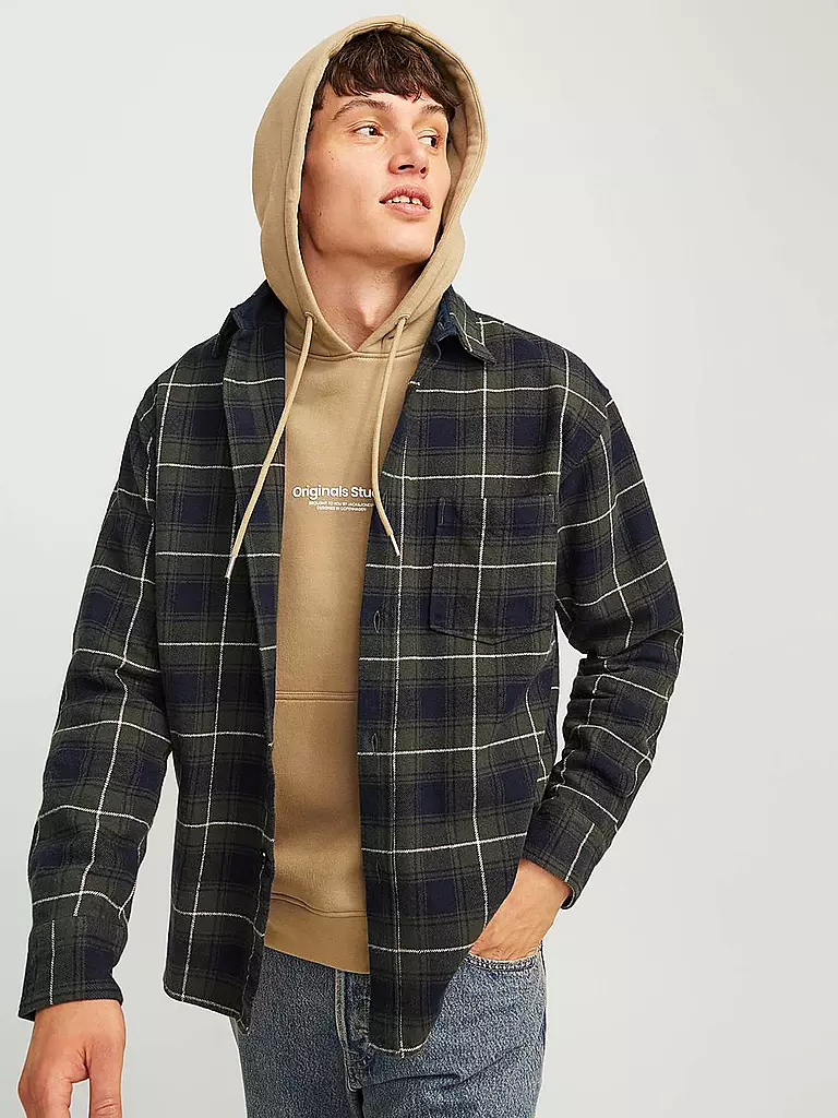 JACK & JONES | Flannelhemd Overshirt JORFREDERIKSBERG  | schwarz