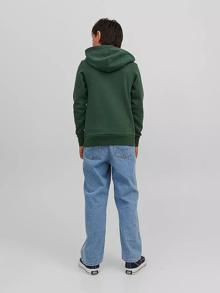 JACK & JONES | Jungen Kapuzensweater - Hoodie JJELOGO | dunkelgrün