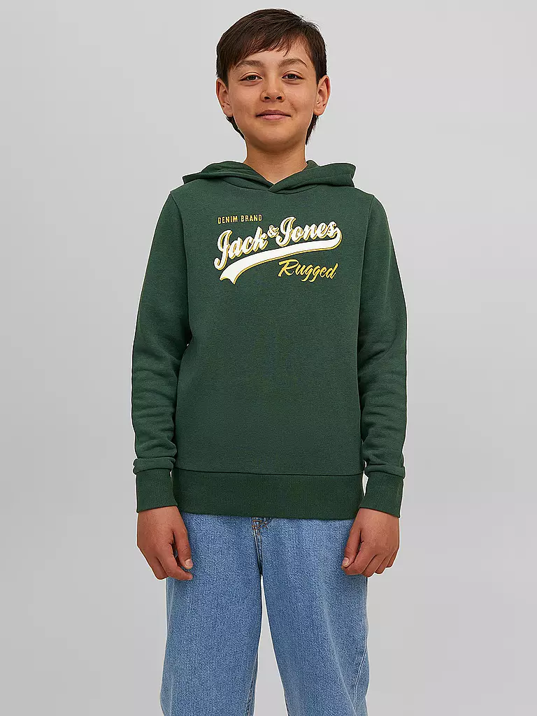 JACK & JONES | Jungen Kapuzensweater - Hoodie JJELOGO | dunkelgrün