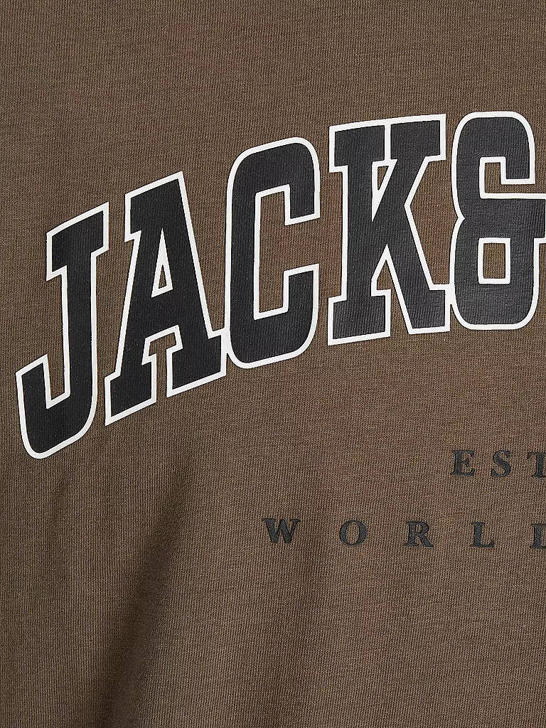 JACK & JONES | Jungen T-Shirt  JJECALEB VARSITY TEE  | braun