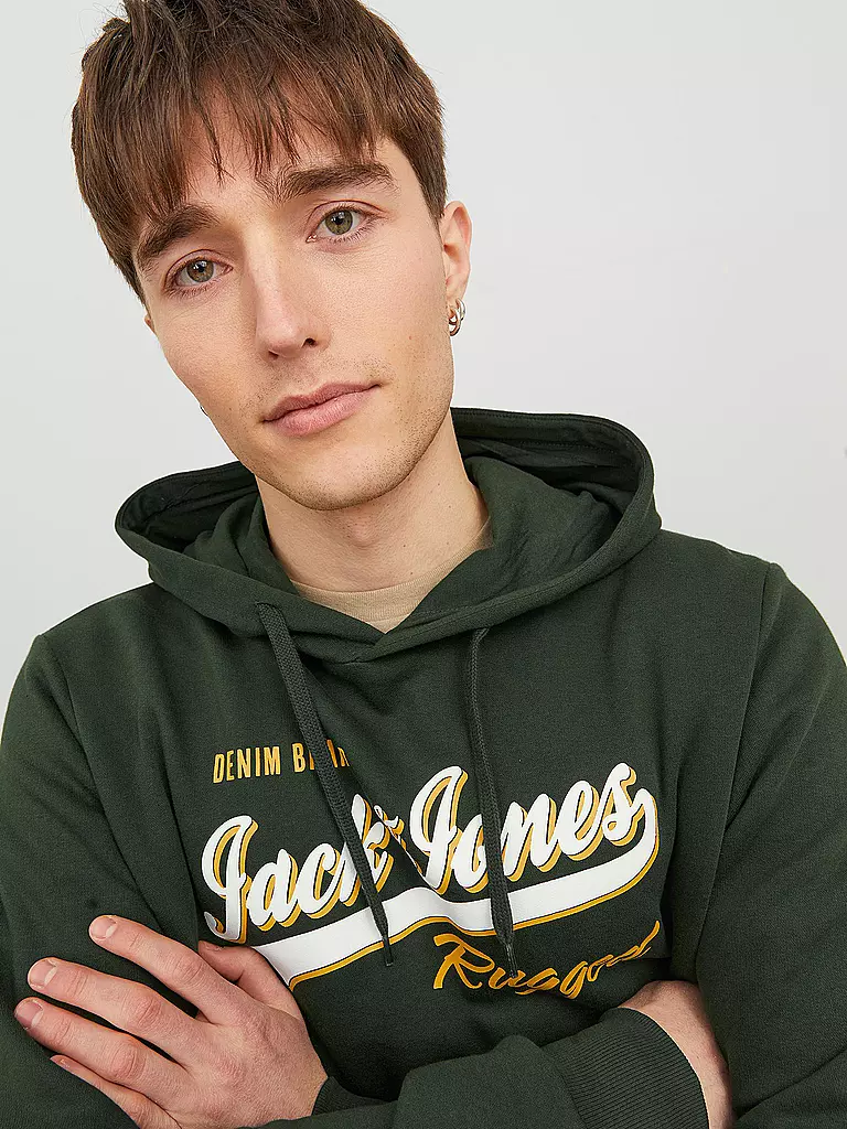 JACK & JONES | Kapuzensweater - Hoodie JJELOGO | dunkelgrün