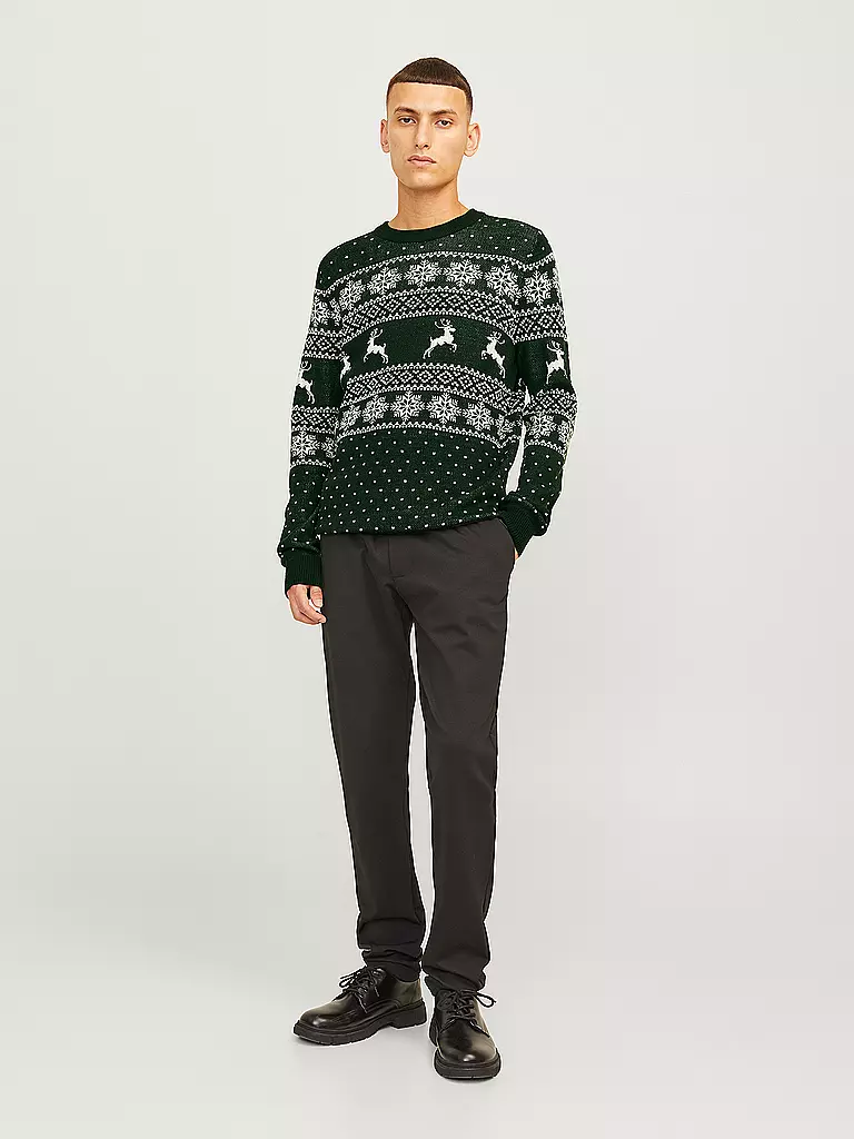 JACK & JONES | Pullover JJXMAS GABRIEL | dunkelgrün