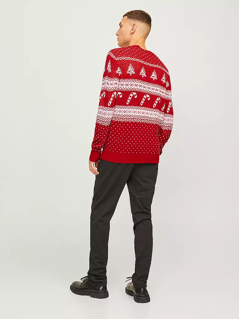 JACK & JONES | Pullover JJXMAS GABRIEL | dunkelrot